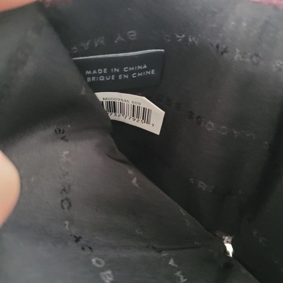 MARC JACOBS Logo Medium Trifold Wallet Compact Solid Purple Leather 3in1 - Picture 7 of 12